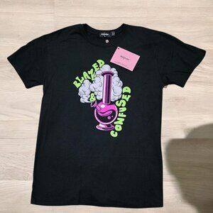 NGOrder ✦ Blazed & Confused Graphic Tee ✦ Black Cotton Unisex Alt-Core Sz 8 NWT